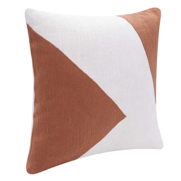 Set Of Two 20" X 20" Brown Abstract Zippered 100% Cotton Throw Pillow