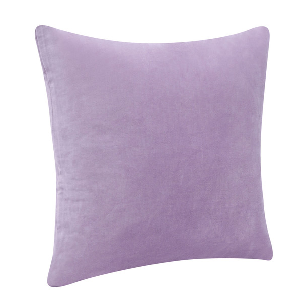 Set Of Two 20" X 20" Purple Solid Color Zippered 100% Cotton Throw Pillow