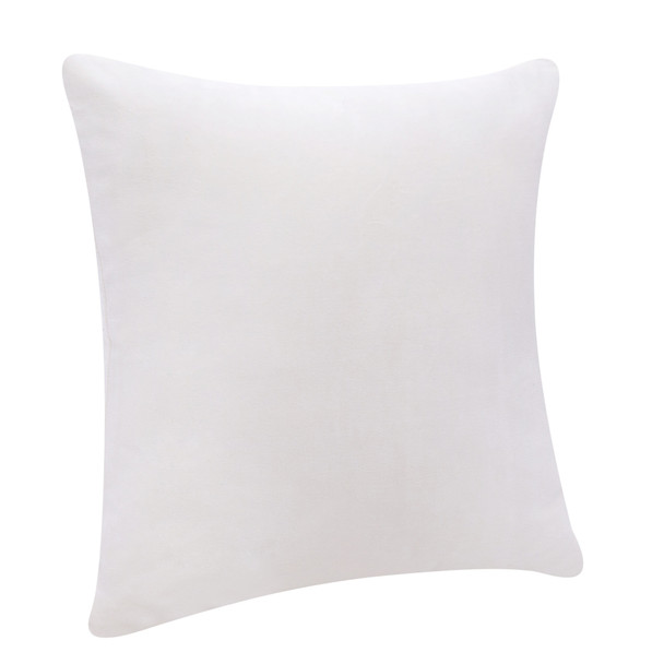 Set Of Two 20" X 20" Ivory Solid Color Zippered 100% Cotton Throw Pillow