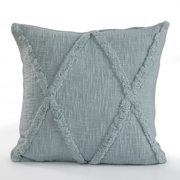 Set Of Two 20" X 20" Gray Diamond Zippered 100% Cotton Throw Pillow