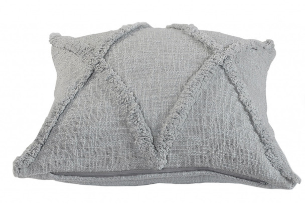 Set Of Two 20" X 20" Gray Diamond Zippered 100% Cotton Throw Pillow