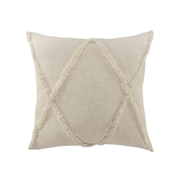 Set Of Two 26" X 26" White Solid Color Zippered 100% Cotton Throw Pillow