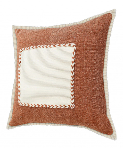 Set Of Two 20" X 20" Brown Zippered 100% Cotton Throw Pillow