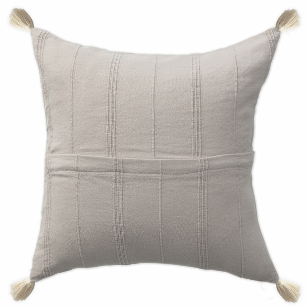 Set Of Two 18" X 18" Beige Solid Color Zippered 100% Cotton Throw Pillow