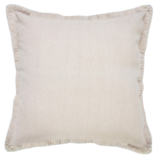 Set Of Two 20" X 20" Beige Solid Color Zippered 100% Cotton Throw Pillow