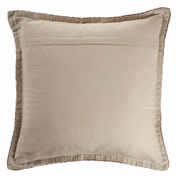 Set Of Two 24" X 24" Brown Solid Color Zippered 100% Cotton Throw Pillow