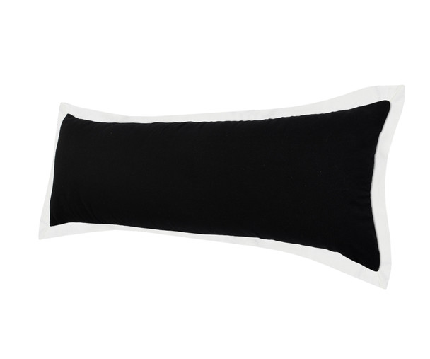Set Of Two 14" X 36" Black Geometric Zippered 100% Cotton Throw Pillow