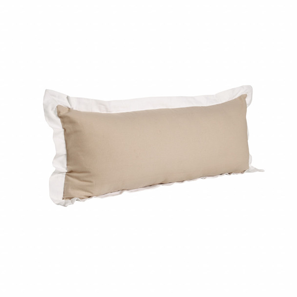 Set Of Two 14" X 36" Tan Geometric Zippered 100% Cotton Throw Pillow