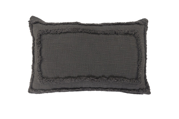 Set Of Two 16" X 24" Gray Geometric Zippered 100% Cotton Throw Pillow