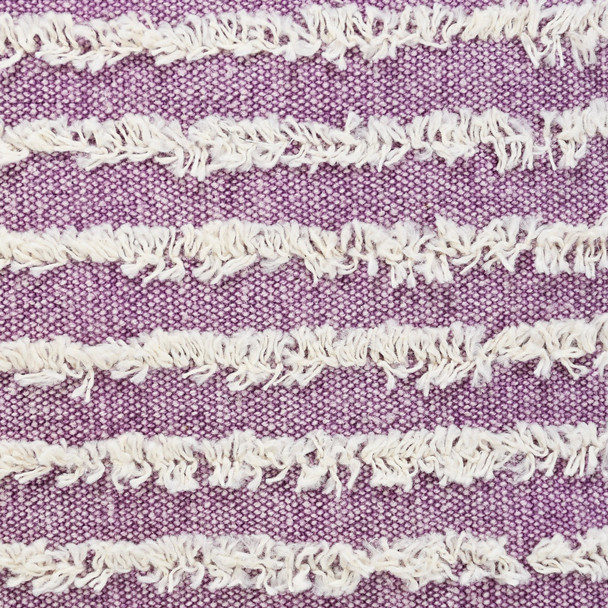 Set Of Two 14" X 36" Purple Striped Zippered 100% Cotton Throw Pillow
