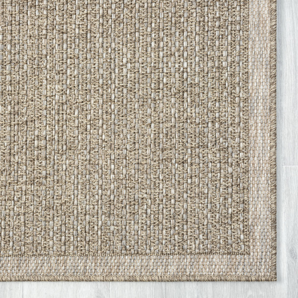 5' X 7' Tan Handmade Indoor Outdoor Area Rug