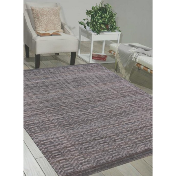8' X 10' Charcoal And Rust Hand Loomed Area Rug
