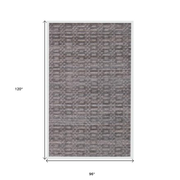 8' X 10' Charcoal And Rust Hand Loomed Area Rug