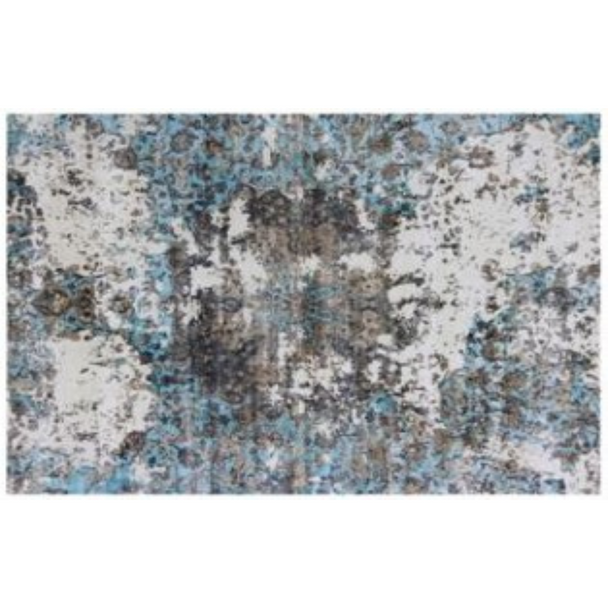 8 Gray And Ivory Abstract Hand Loomed Area Rug