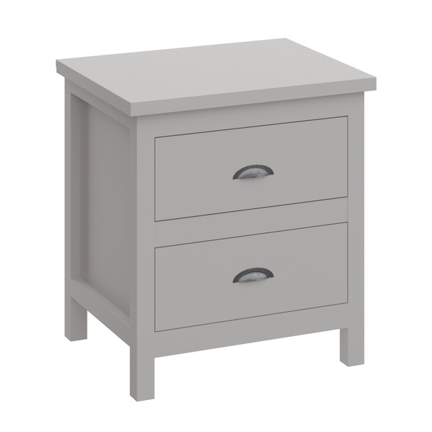 16" Two Drawer Nightstand With Solid Wood Top