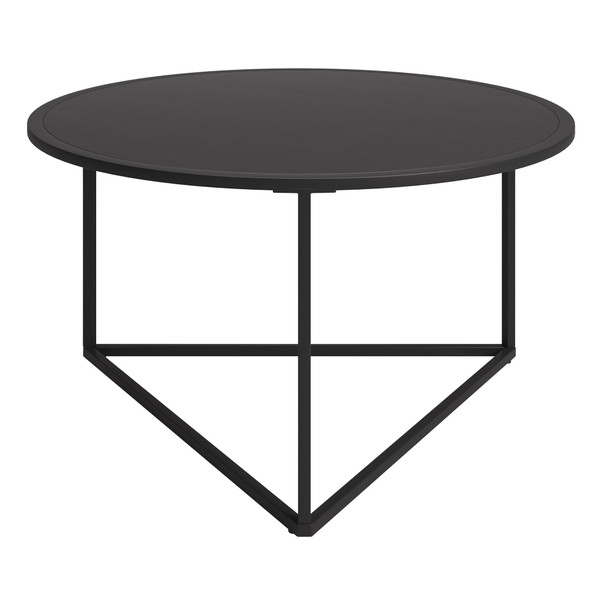 33" Black Steel Round Coffee Table