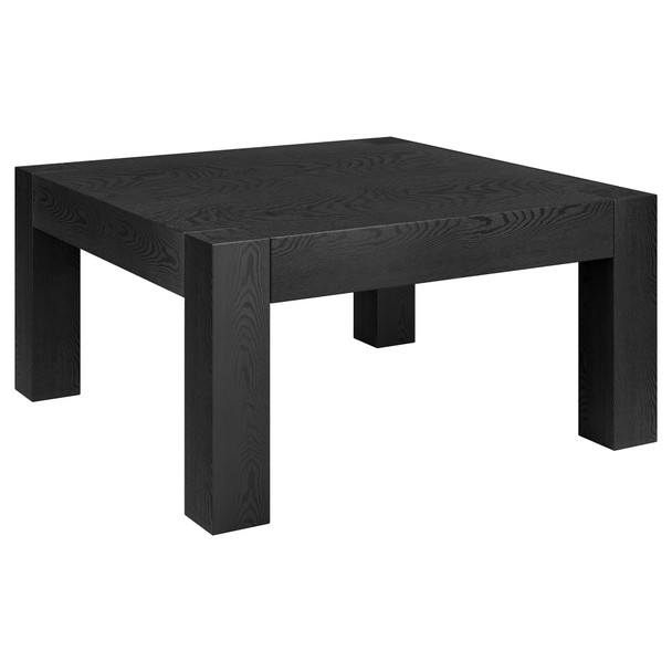 34" Black Manufactured Wood Square Coffee Table