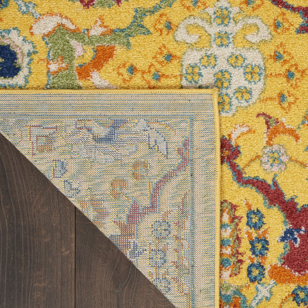 5' X 7' Yellow Floral Power Loom Area Rug