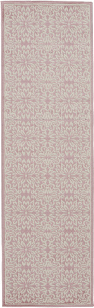 7' Pink Floral Power Loom Runner Rug