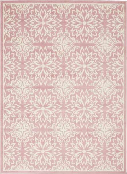 4' X 6' Pink Floral Power Loom Area Rug