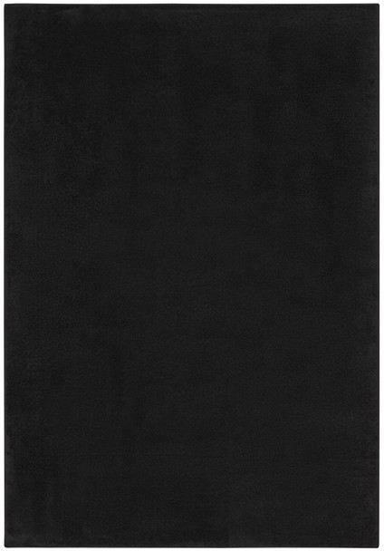 5' X 8' Black Power Loom Area Rug