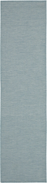 8' Aqua Power Loom Runner Rug