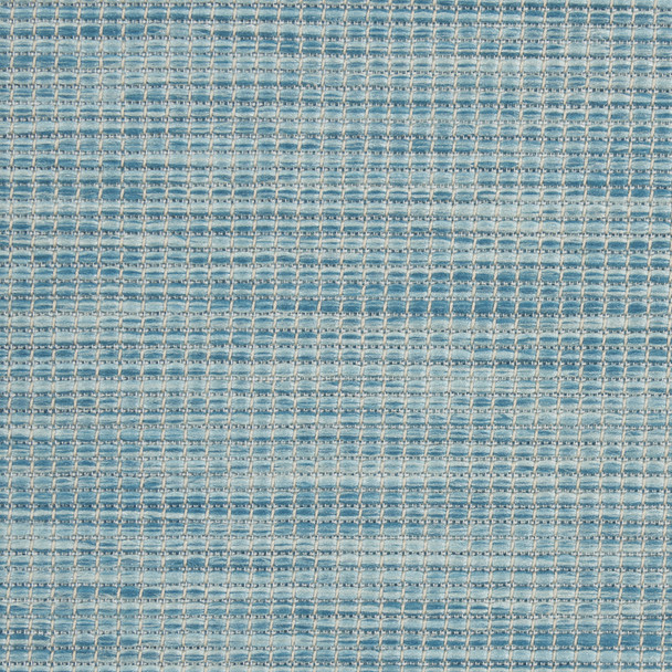 8' Aqua Round Power Loom Area Rug