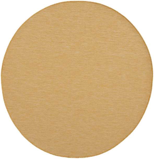 6' Yellow Round Power Loom Area Rug