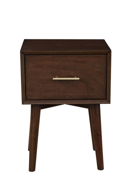 18" Brown Solid Manufactured Wood End Table With Drawer