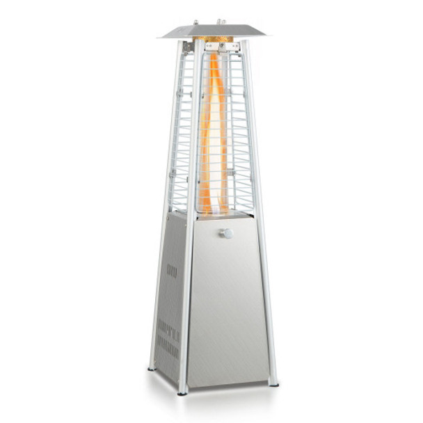 9500 BTU Portable Stainless Steel Tabletop Patio Heater with Glass Tube