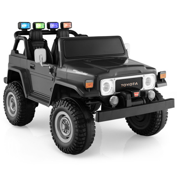 12V 2-Seat Licensed Kids Ride On Toyota FJ40 Car with 2.4G Remote Control-Black