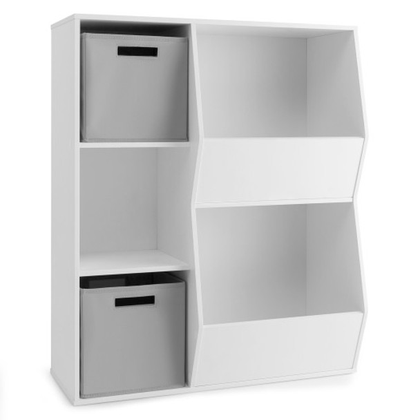 Kids Toy Storage Cabinet Shelf Organizer-White