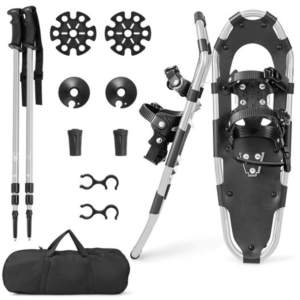 25 Inch 4-in-1 Lightweight Terrain Snowshoes with Flexible Pivot System-25 inches