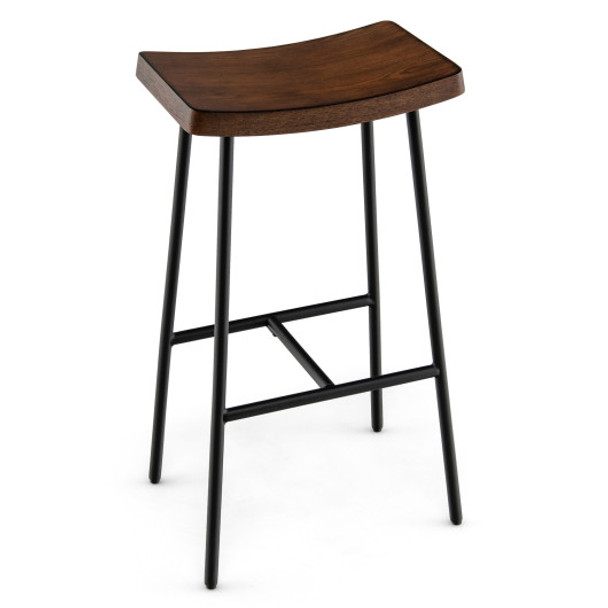 29'' Industrial Saddle Bar Stool with Metal Legs-29 inches