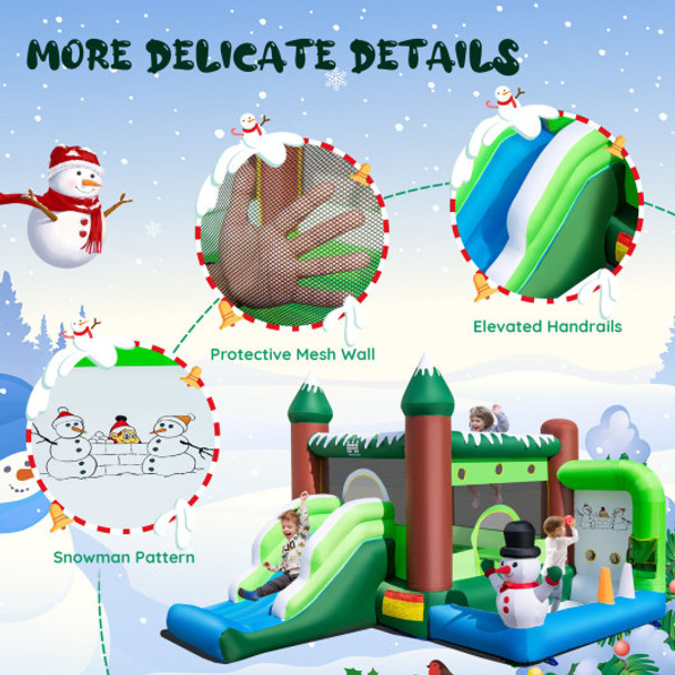 Inflatable Christmas Bouncy House with 735w Blower