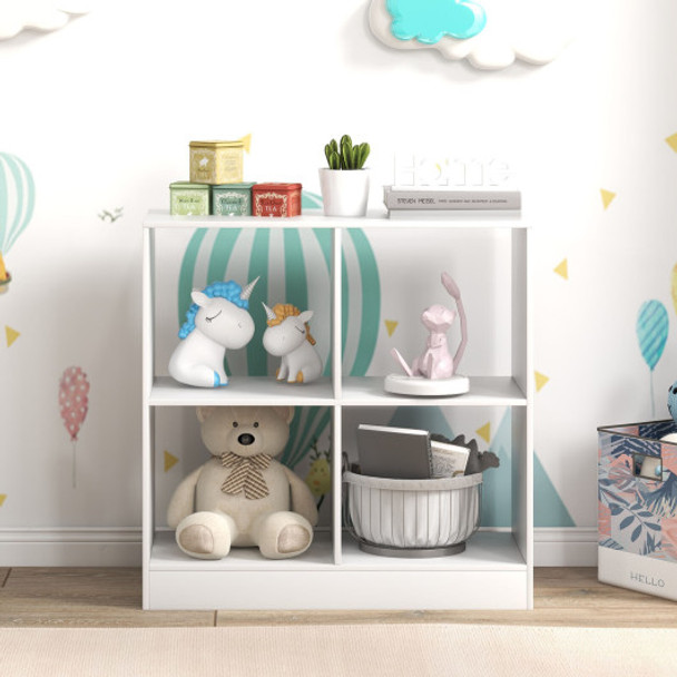 4-Cube Kids Bookcase with Open Shelves