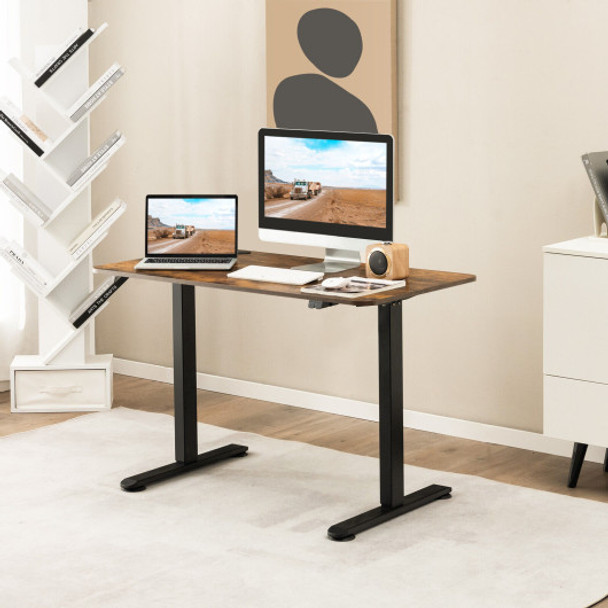 Electric Standing Desk Adjustable Stand up Computer Desk Anti-collision-Rustic Brown