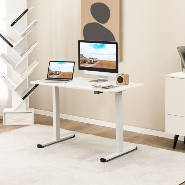 Electric Standing Desk Adjustable Stand up Computer Desk Anti-collision-White
