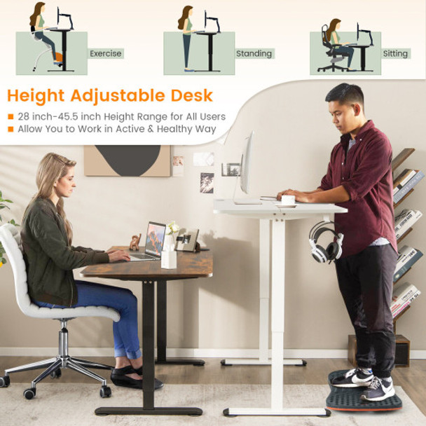 Electric Standing Desk Adjustable Stand up Computer Desk Anti-collision-White