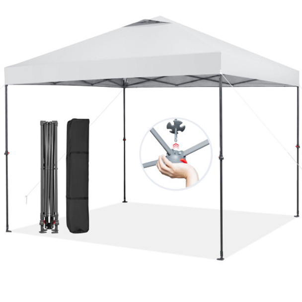 10 x 10 Feet Foldable Outdoor Instant Pop-up Canopy with Carry Bag-White