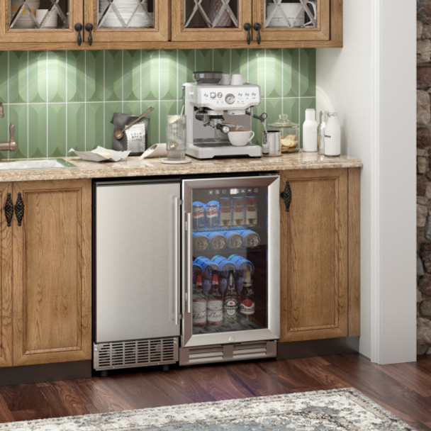 Free-Standing Built-In Undercounter Ice Maker-Silver