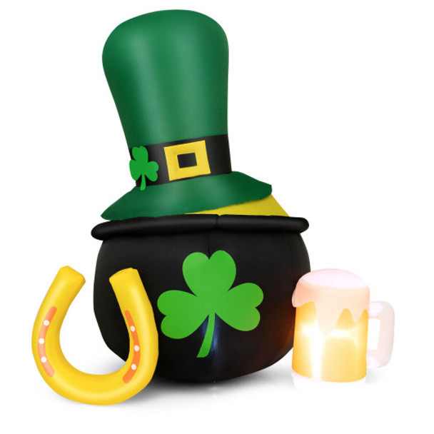 5 Feet St Patrick's Day Inflatable Decoration with Leprechaun Hat