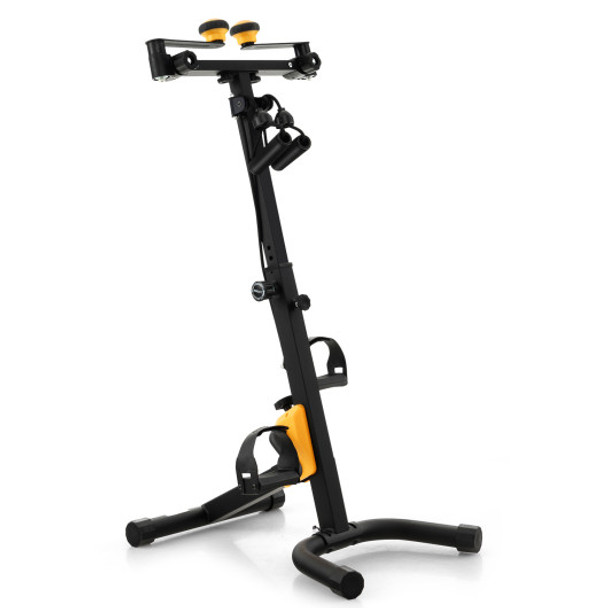 Folding Pedal Exercise Bike with Adjustable Resistance-Yellow