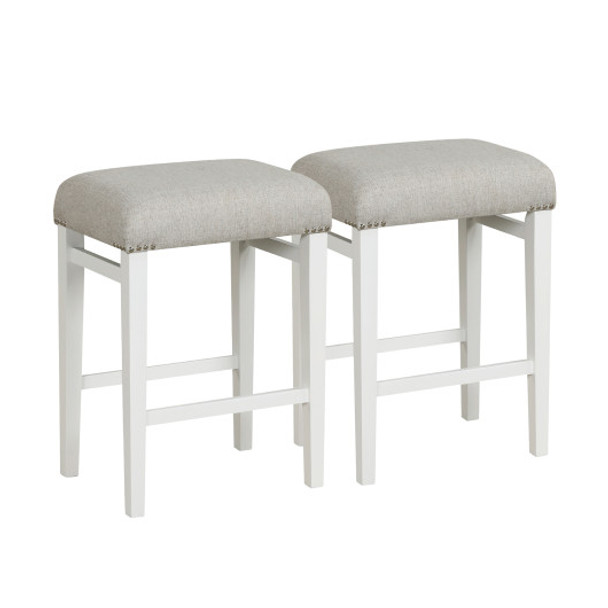 2 Pieces 24.5 Inch Backless Barstools with Padded Seat Cushions-24.5 inches