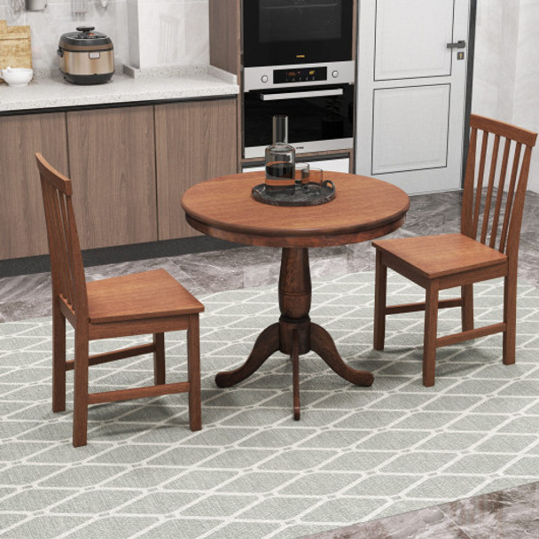 3 Pieces Wooden Dining Table and Chair Set for Cafe Kitchen Living Room