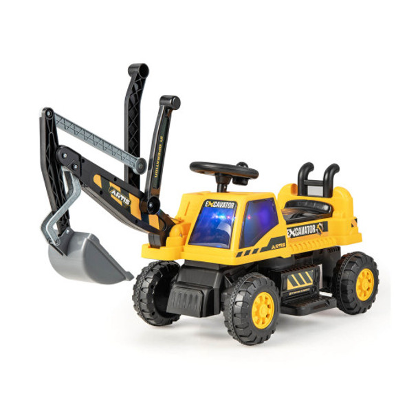 Kids ASTM Certificated Powered Ride On Bulldozer with Front Digger Shovel-Yellow