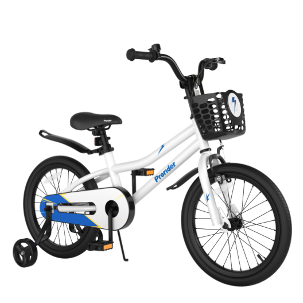 18 Feet Kid's Bike with Removable Training Wheels-White