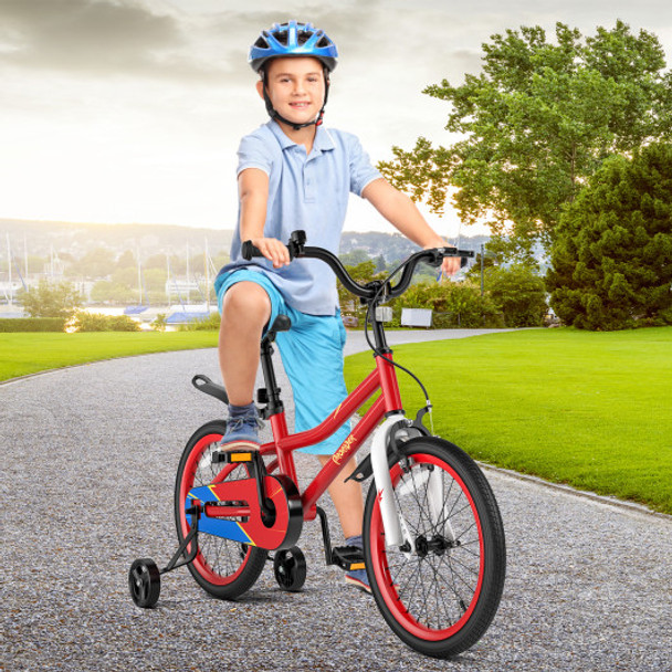 18 Feet Kid's Bike with Removable Training Wheels-Red