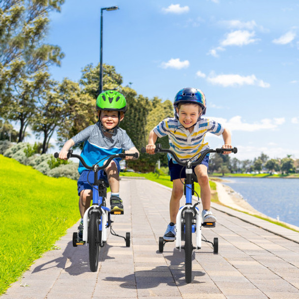 18 Feet Kid's Bike with Removable Training Wheels-Navy