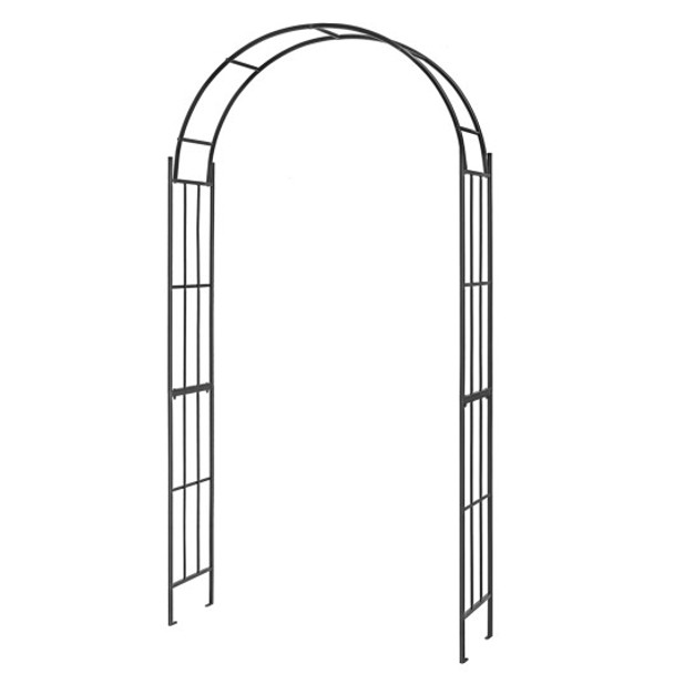 7.5 Feet Metal Garden Arch for Climbing Plants and Outdoor Garden Decor-Black